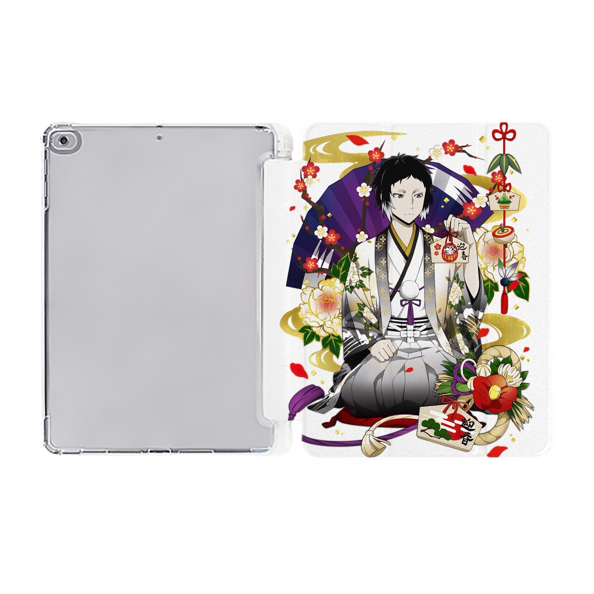 （画像用） 文豪ストレイドッグス Bungo Stray Dogs IPad ケース ペン収納付き 三つ折りスタンド PUレザー×シリコン 対応機種9.5/10.5/10.9インチ